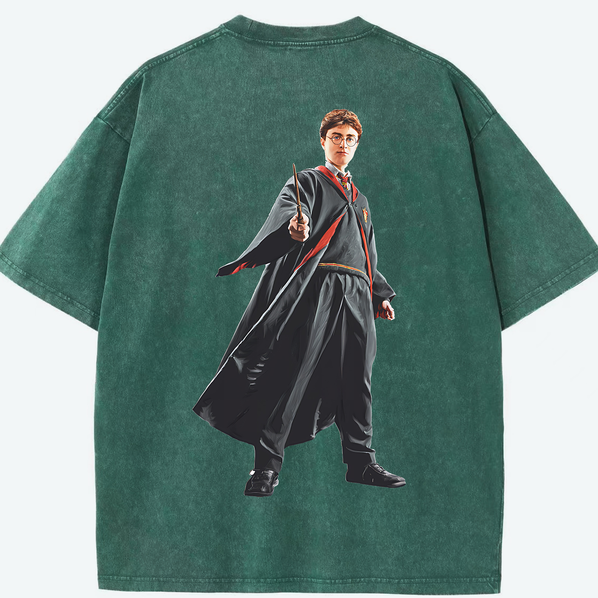 （画像用） Harry Potter ハリー・ポッターシリーズ 綿100% ヴィンテージ風 半袖Tシャツ（背面プリント）